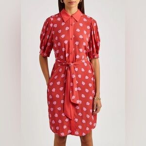 Diane Von Furstenberg Pink Puff Sleeve Midi Dress